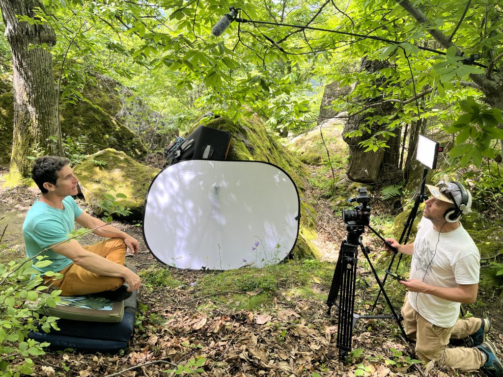 Durante le riprese. Foto Cédric Lachat