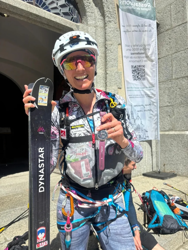 Lorna Bonnel a Chamonix, al termine del record. Foto Instagram Lorna Bonnel