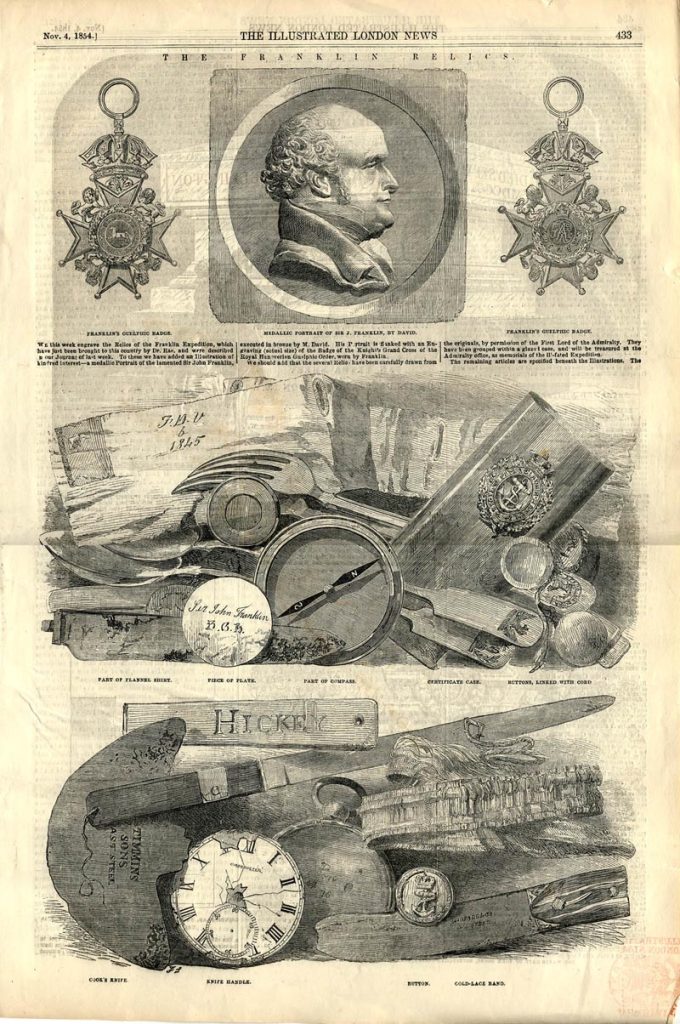 Oggetti ritrovati della spedizione perduta - Foto Illustrated London News/Clevelander96 - Wikimedia Commons, Pubblico Dominio