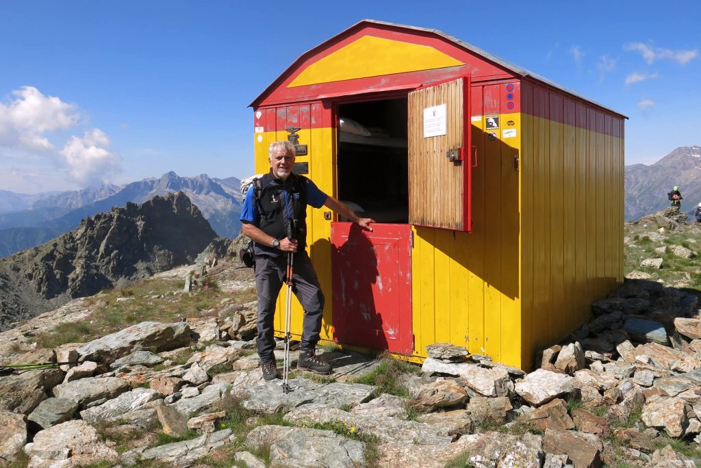 Giacomo Benedetti al bivacco Bertoglio