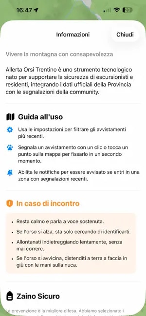 Bear Alert Trentino -Guida all