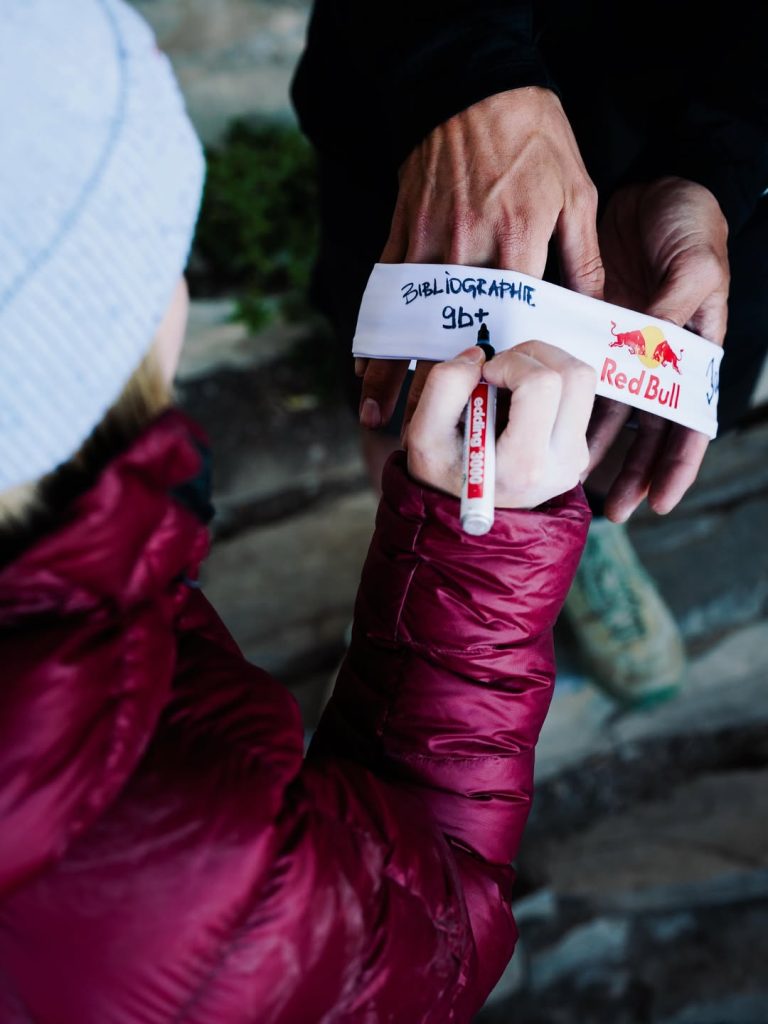 Janja Garnbret dopo aver completato Bibliographie. Foto Redbull.