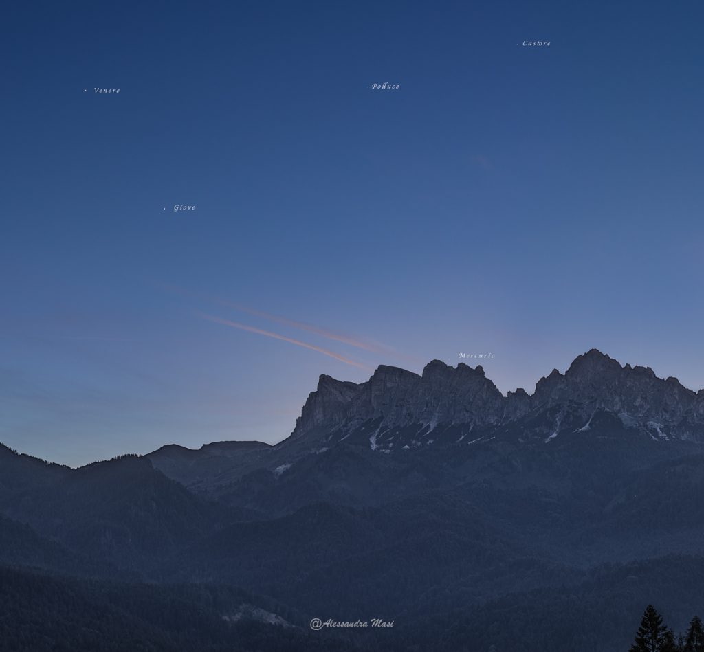 Venere, Giove e Mercurio e i Gemelli - Foto Alessandra Masi