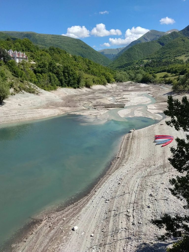 Livello attuale del lago, giugno 2026 - Foto Comune di Fiastra