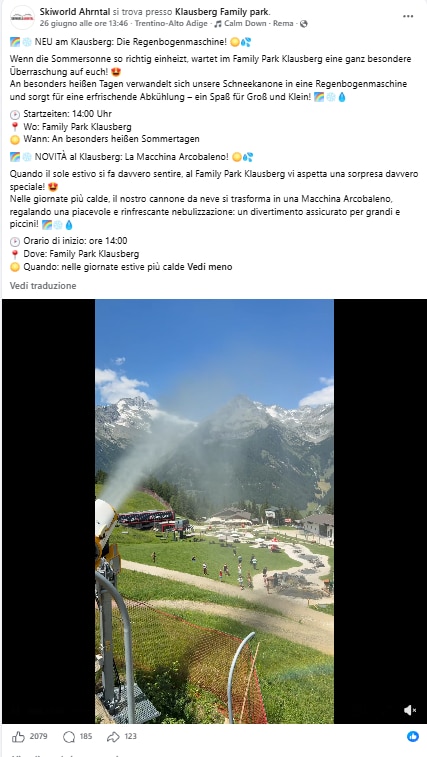 Il post della località