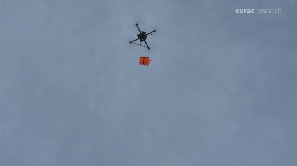 Drone operativo durante la fase di test. Fotogramma dal video di presentazione