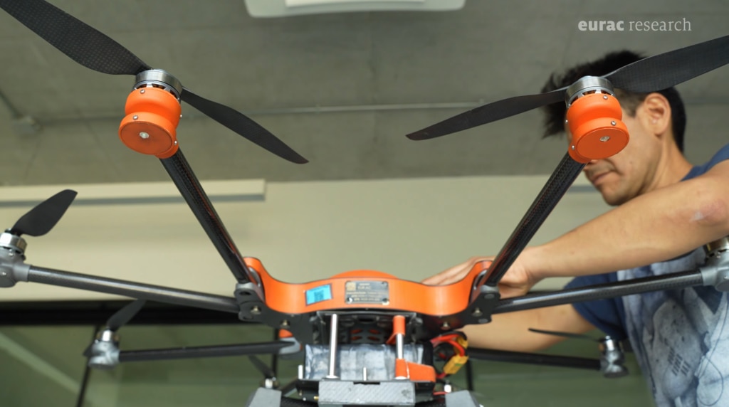 Drone operativo durante la fase di test. Fotogramma dal video di presentazione