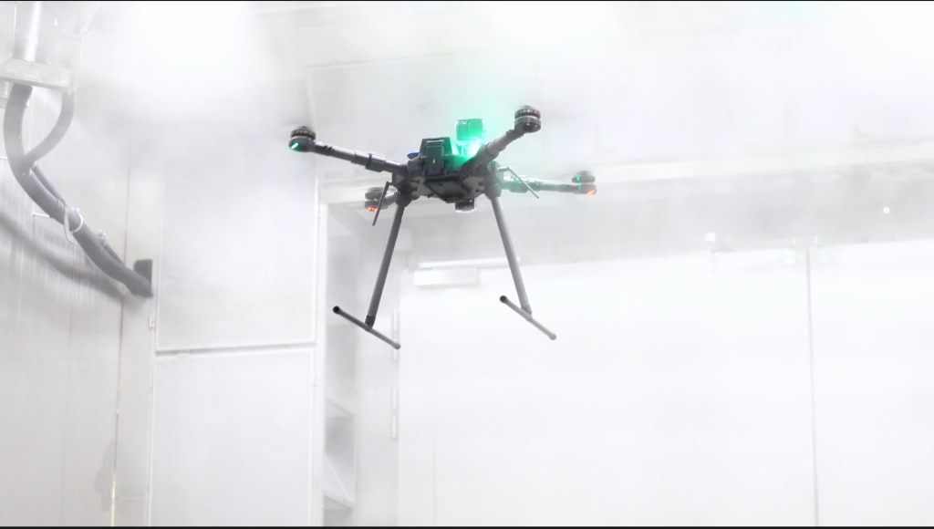 Drone testato nel TerraXCube di Eurac Research. Fotogramma dal video di presentazione